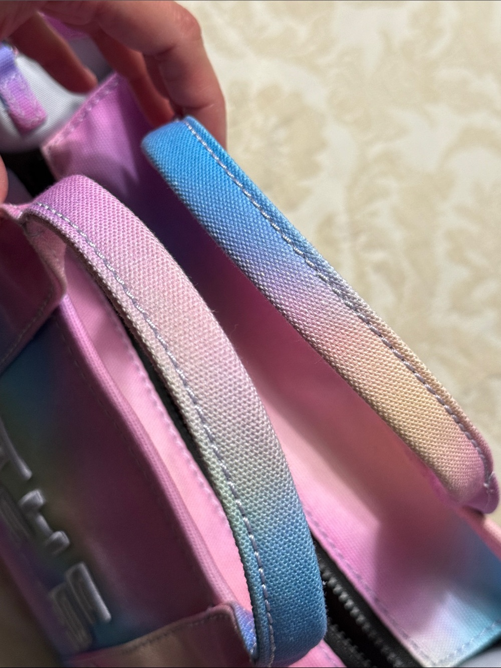 NEW Authentic Medium Marc Jacobs Pastel Tie-Dye Tote in Pink & Blue - Picture 9 of 9